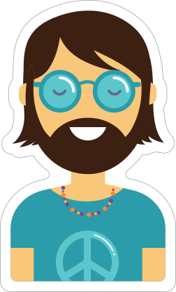 Hippie Guy Sticker