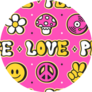 Hippie Love Peace & Mushrooms Pattern Sticker