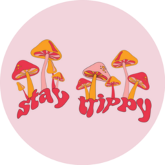 Hippie Magic Mushroom Illustration Stay Trippy Sticker