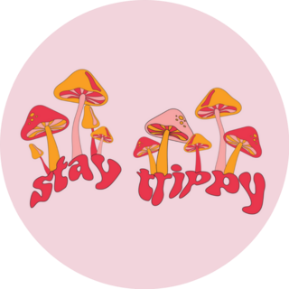Hippie Magic Mushroom Illustration Stay Trippy Sticker