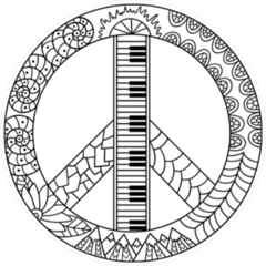 Hippie Music Peace Sign Sticker