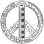 Hippie Music Peace Sign Sticker