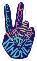 Hippie Peace Hand Sticker