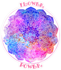 Hippie Style Flower Power Mandala Sticker