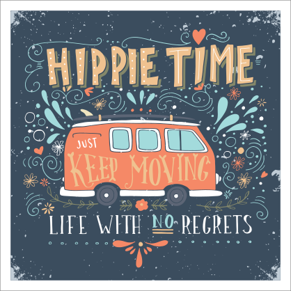 Hippie Time Bus Hippie Sticker