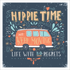 Hippie Time Bus Hippie Sticker