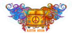 Hippie Van with Psychedelic Wings Sticker