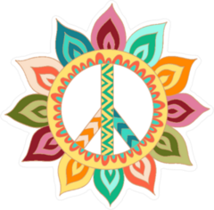 Hippie Vintage Peace Symbol Sticker