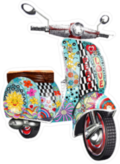 Hippie Zentangle Style Scooter Sticker
