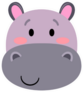 Hippo - Cute Simple Animal Head Sticker
