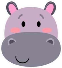 Hippo - Cute Simple Animal Head Sticker