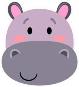 Hippo - Cute Simple Animal Head Sticker