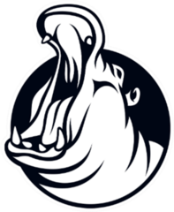 Hippo With The Mouth Opening Wide Sticker