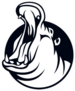 Hippo With The Mouth Opening Wide Sticker