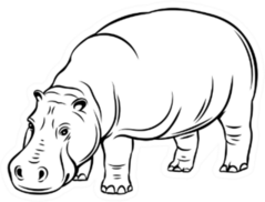 Hippopotamus Animal Icon Sticker