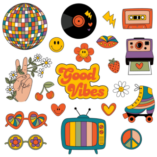 Hippy Groovy Sticker Sheet 
