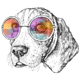 Hipster Beagle Sticker