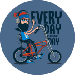 Hipster, Bicycle Everyday Is A Great Day Sticker