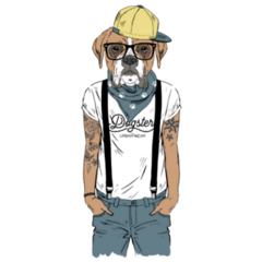 Hipster Boxer Sticker