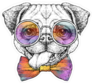 Hipster French Bulldog Sticker
