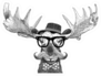 Hipster Glasses On Moose Sketch Sticker