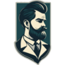 Hipster Man With Beard And Mustache Sticker