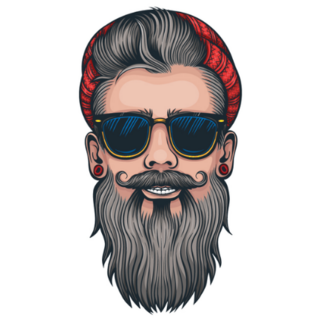 Hipster Santa Claus Sticker