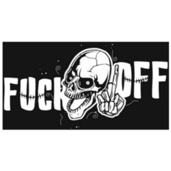 Hipster Skull Middle Finger Fuck Off Sticker