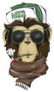 Hipster Weed Smoking Monkey Sticker