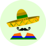 Hispanic Man With Sombrero And Large Mustache Sticker
