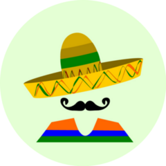 Hispanic Man With Sombrero And Large Mustache Sticker
