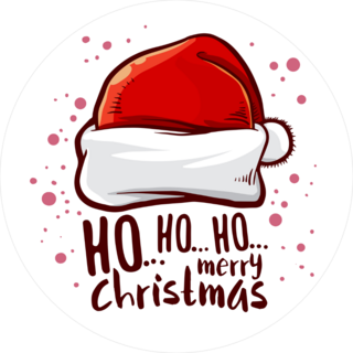 Ho Ho Ho Merry Christmas Santa Hat Sticker
