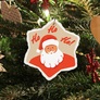Ho Ho Ho Santa Ceramic Snowflake Ornament