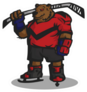 Hockey Bear Mascot In Jersey With Hickey Stick Sticker