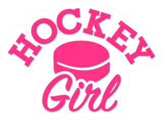 Hockey Girl In Pink Sticker