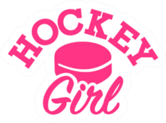 Hockey Girl In Pink Sticker