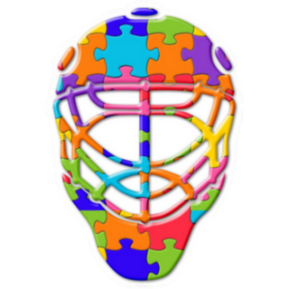 Hockey Goalie Mask Jigsaw Autism Puzzle Icon Sticker
