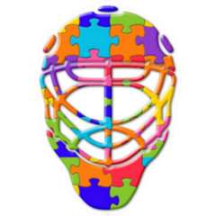 Hockey Goalie Mask Jigsaw Autism Puzzle Icon Sticker