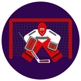 Hockey Goalkeeper In Flat Design Sticker