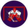 Hockey Goalkeeper In Flat Design Sticker