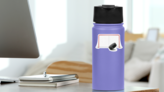 Hockey Net And Hockey Puck Illustration Sticker on a Water Bottle (New) example