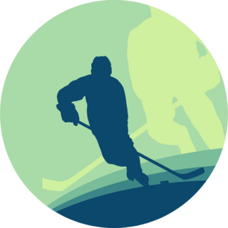 Hockey Player Abstract On Green Sticker