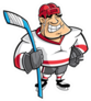 Hockey Player Buff Cartoon Sticker
