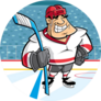 Hockey Player Cartoon Style Sticker