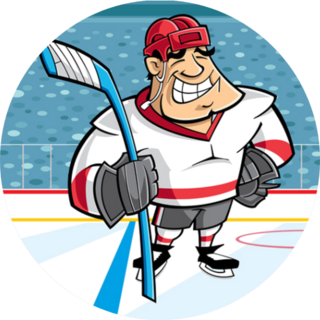 Hockey Player Cartoon Style Sticker