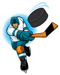 Hockey Player Cool Pop Art Style Sticker