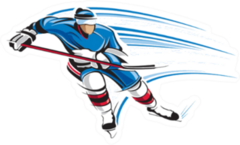 Hockey Player In Motion Abstract Sticker