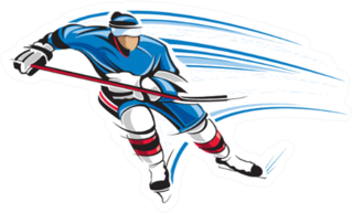 Hockey Player In Motion Abstract Sticker