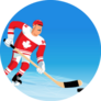 Hockey Player Is Leading Puck Canadian Uniform Sticker