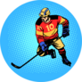 Hockey Player Number 10 On Blue Graphic Sticker